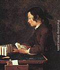 Jean Baptiste Simeon Chardin Canvas Paintings - The House of Cards